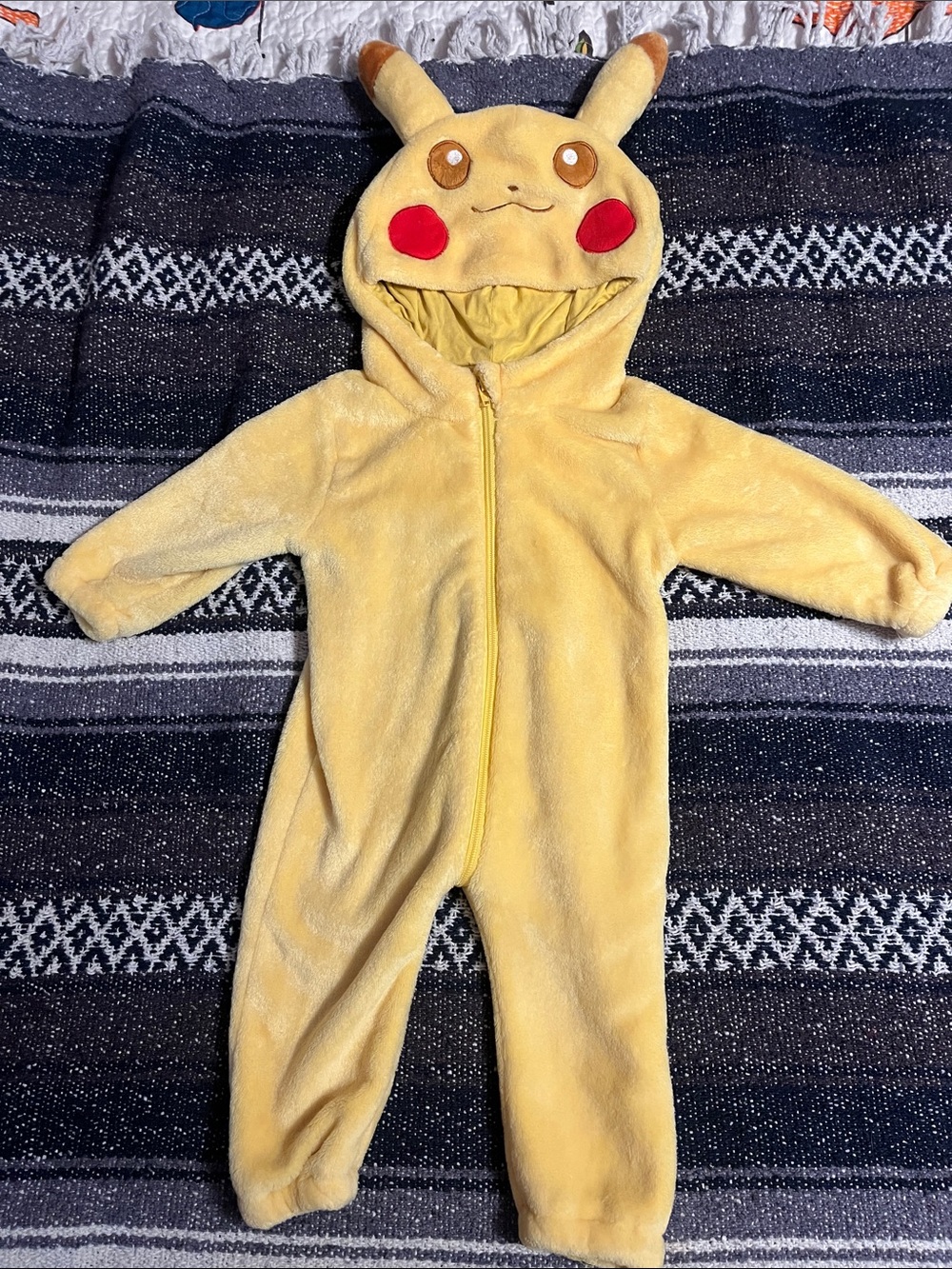 Toddlers Pikachu plush romper. EUC